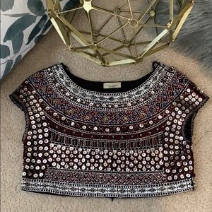 Zara sequin embroidered crop top